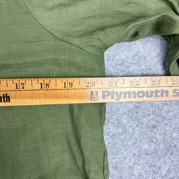 Nanette Lepore Top Womens Large Green Peasant Flowy Pullover Blouse Notch Neck - Picture 7 of 10